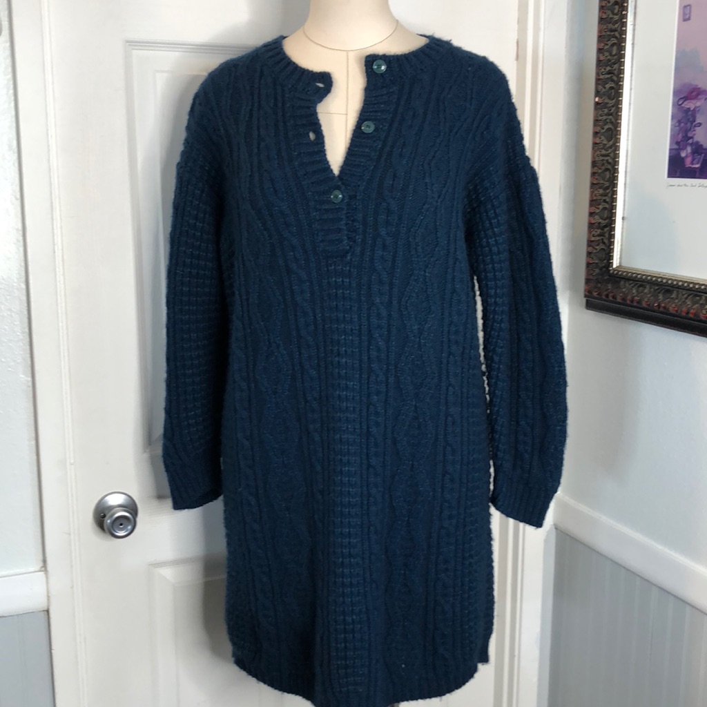 Vintage Kenzo Cable Knit Sweater Dress
